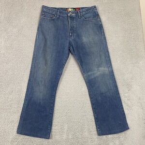 Y2K Mens Arto Saari Quiksilver Signature Jeans‎ 34x27 Boot Fit Button Fly Rare